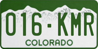 CO license plate 016KMR