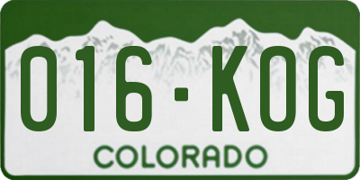 CO license plate 016KOG