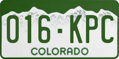 CO license plate 016KPC