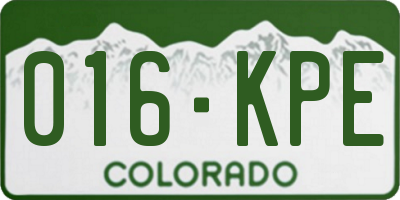CO license plate 016KPE
