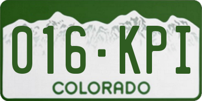 CO license plate 016KPI