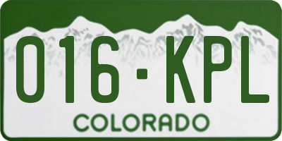 CO license plate 016KPL
