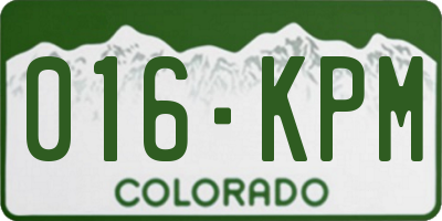 CO license plate 016KPM