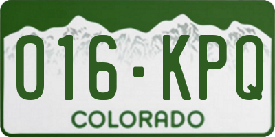 CO license plate 016KPQ