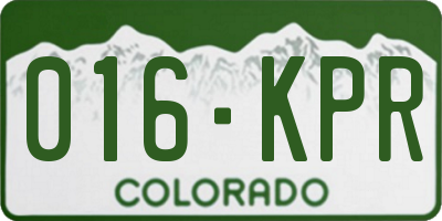 CO license plate 016KPR