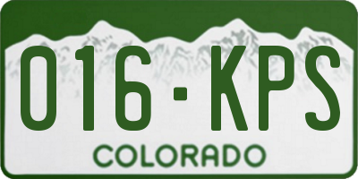 CO license plate 016KPS