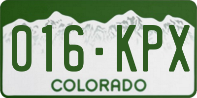 CO license plate 016KPX