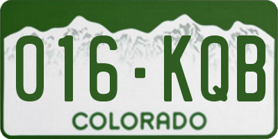 CO license plate 016KQB