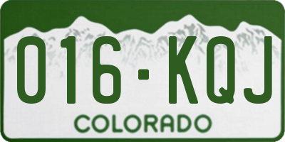 CO license plate 016KQJ