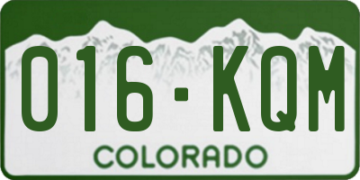CO license plate 016KQM