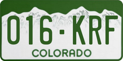 CO license plate 016KRF