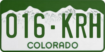 CO license plate 016KRH