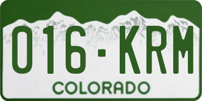 CO license plate 016KRM