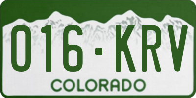 CO license plate 016KRV