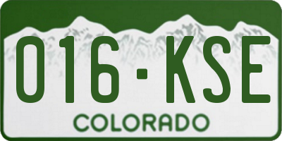 CO license plate 016KSE