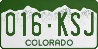 CO license plate 016KSJ