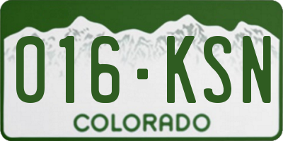 CO license plate 016KSN
