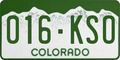 CO license plate 016KSO
