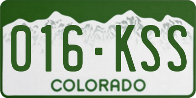 CO license plate 016KSS
