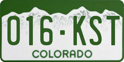 CO license plate 016KST
