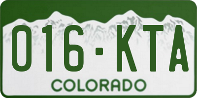 CO license plate 016KTA
