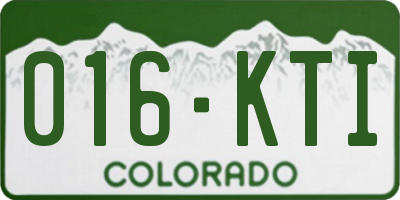 CO license plate 016KTI