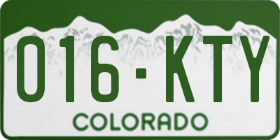 CO license plate 016KTY