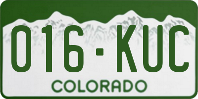 CO license plate 016KUC