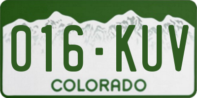 CO license plate 016KUV