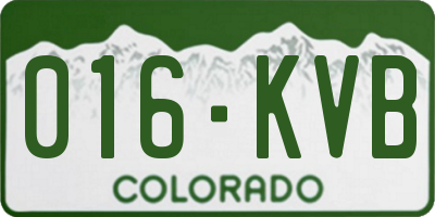 CO license plate 016KVB