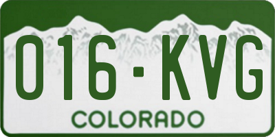 CO license plate 016KVG