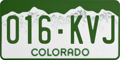 CO license plate 016KVJ