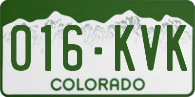 CO license plate 016KVK