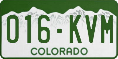 CO license plate 016KVM