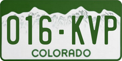 CO license plate 016KVP
