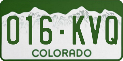 CO license plate 016KVQ