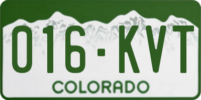 CO license plate 016KVT