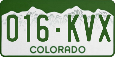 CO license plate 016KVX
