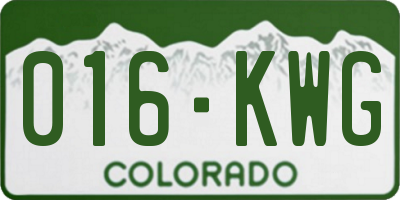CO license plate 016KWG