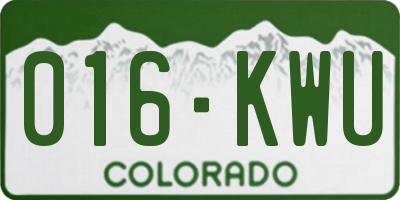 CO license plate 016KWU