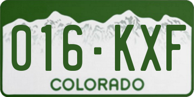CO license plate 016KXF
