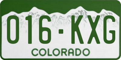 CO license plate 016KXG