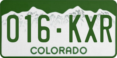 CO license plate 016KXR