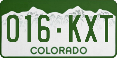 CO license plate 016KXT