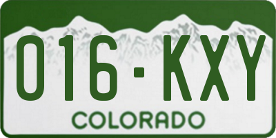 CO license plate 016KXY