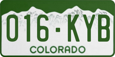 CO license plate 016KYB