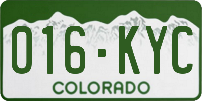 CO license plate 016KYC