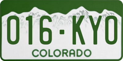 CO license plate 016KYO