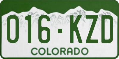 CO license plate 016KZD