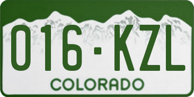 CO license plate 016KZL